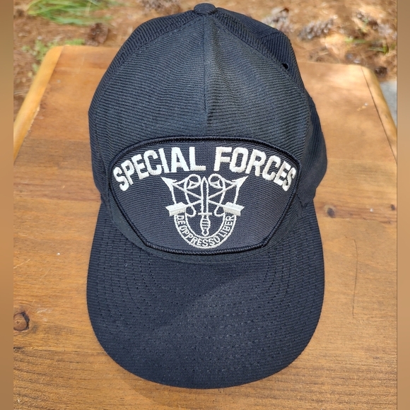 Vintage Special Forces Black Snapback Hat Cap Made in USA - Picture 2 of 9